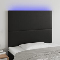 Galvūgalis su led, juodas, 80x5x118/128cm kaina ir informacija | Lovos | pigu.lt