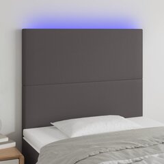 Galvūgalis su led, pilkas, 80x5x118/128cm kaina ir informacija | Lovos | pigu.lt