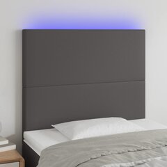 Galvūgalis su led, pilkas, 100x5x118/128cm kaina ir informacija | Lovos | pigu.lt