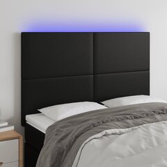 Galvūgalis su led, juodas, 144x5x118/128cm kaina ir informacija | Lovos | pigu.lt