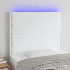 Изголовье со светодиодом, белое, 90x5x118/128 см цена и информация | Кровати | pigu.lt
