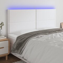 Galvūgalis su led, baltas, 160x5x118/128 cm kaina ir informacija | Lovos | pigu.lt