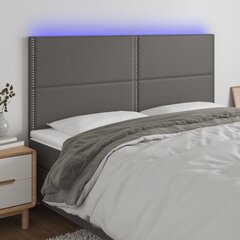 Galvūgalis su led, pilkas, 160x5x118/128cm kaina ir informacija | Lovos | pigu.lt