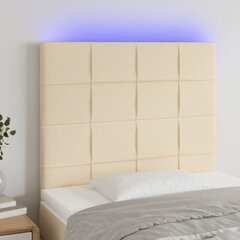 Galvūgalis su led, kreminės, 80x5x118/128cm kaina ir informacija | Lovos | pigu.lt