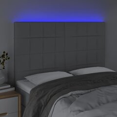 Galvūgalis su LED vidaXL, Audinys, 144x5x118/128cm, šviesiai pilka kaina ir informacija | Lovos | pigu.lt