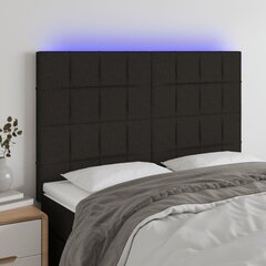 Galvūgalis su led, juodas, 144x5x118/128cm kaina ir informacija | Lovos | pigu.lt