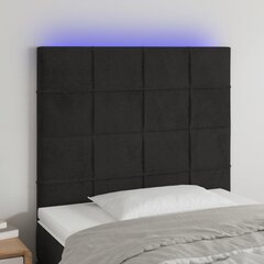 Galvūgalis su led, juodas, 90x5x118/128cm kaina ir informacija | Lovos | pigu.lt