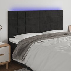 Galvūgalis su led, juodas, 160x5x118/128cm kaina ir informacija | Lovos | pigu.lt