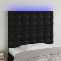 Galvūgalis su led, juodas, 80x5x118/128cm kaina ir informacija | Lovos | pigu.lt