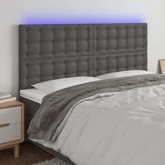 Galvūgalis su led, pilkas, 180x5x118/128cm kaina ir informacija | Lovos | pigu.lt