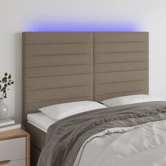 Galvūgalis su LED, Audinys, 144x5x118/128cm, taupe spalva kaina ir informacija | Lovos | pigu.lt