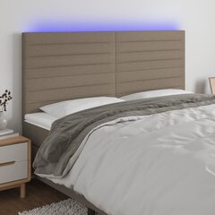 Galvūgalis su LED, Audinys, 160x5x118/128cm, taupe spalva цена и информация | Кровати | pigu.lt