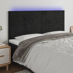 Galvūgalis su led, juodas, 200x5x118/128cm kaina ir informacija | Lovos | pigu.lt