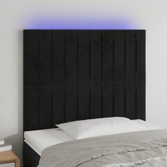 Galvūgalis su led, juodas, 80x5x118/128cm kaina ir informacija | Lovos | pigu.lt