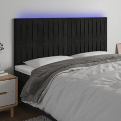 Изголовье со светодиодом, черное, 160x5x118/128 см цена и информация | Кровати | pigu.lt