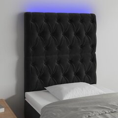 Galvūgalis su led, juodas, 80x7x118/128cm kaina ir informacija | Lovos | pigu.lt