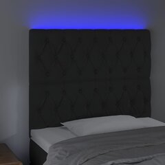 Galvūgalis su LED, juodas, 100x7x118/128cm kaina ir informacija | Lovos | pigu.lt