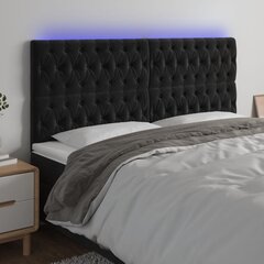 Galvūgalis su led, juodas, 180x7x118/128cm kaina ir informacija | Lovos | pigu.lt