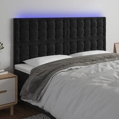 Galvūgalis su led, juodas, 160x5x118/128cm kaina ir informacija | Lovos | pigu.lt