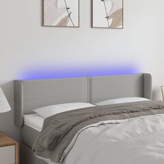 Изголовье со светодиодом, светло-серое, 147x16x78/88 см цена и информация | Кровати | pigu.lt