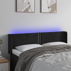 Galvūgalis su led, juodas, 147x16x78/88cm kaina ir informacija | Lovos | pigu.lt