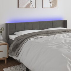 Galvūgalis su led, tamsiai pilkas, 183x16x78/88cm kaina ir informacija | Lovos | pigu.lt