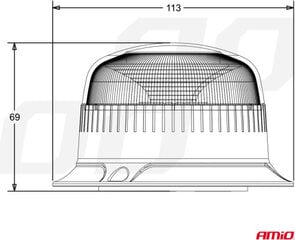 Įspėjamasis žibintas Amio W21ml, IP56 kaina ir informacija | Žibintai ir prožektoriai | pigu.lt