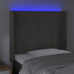 Galvūgalis su led, tamsiai pilkas, 93x16x118/128cm kaina ir informacija | Lovos | pigu.lt