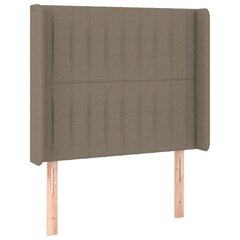 Galvūgalis su LED, Audinys, 83x16x118/128cm, taupe spalva цена и информация | Кровати | pigu.lt