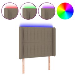 Galvūgalis su LED, Audinys, 83x16x118/128cm, taupe spalva цена и информация | Кровати | pigu.lt