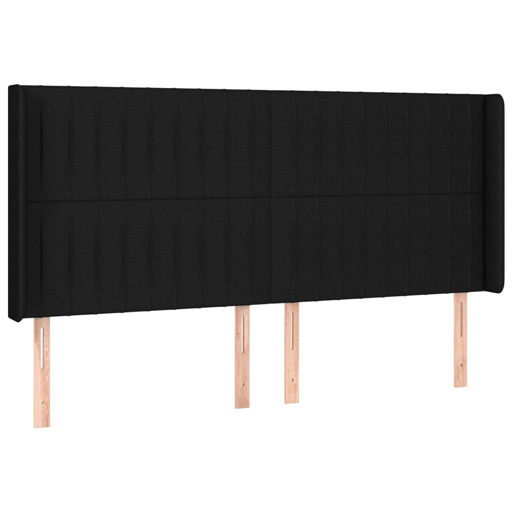 Galvūgalis su led, juodas, 163x16x118/128cm kaina ir informacija | Lovos | pigu.lt