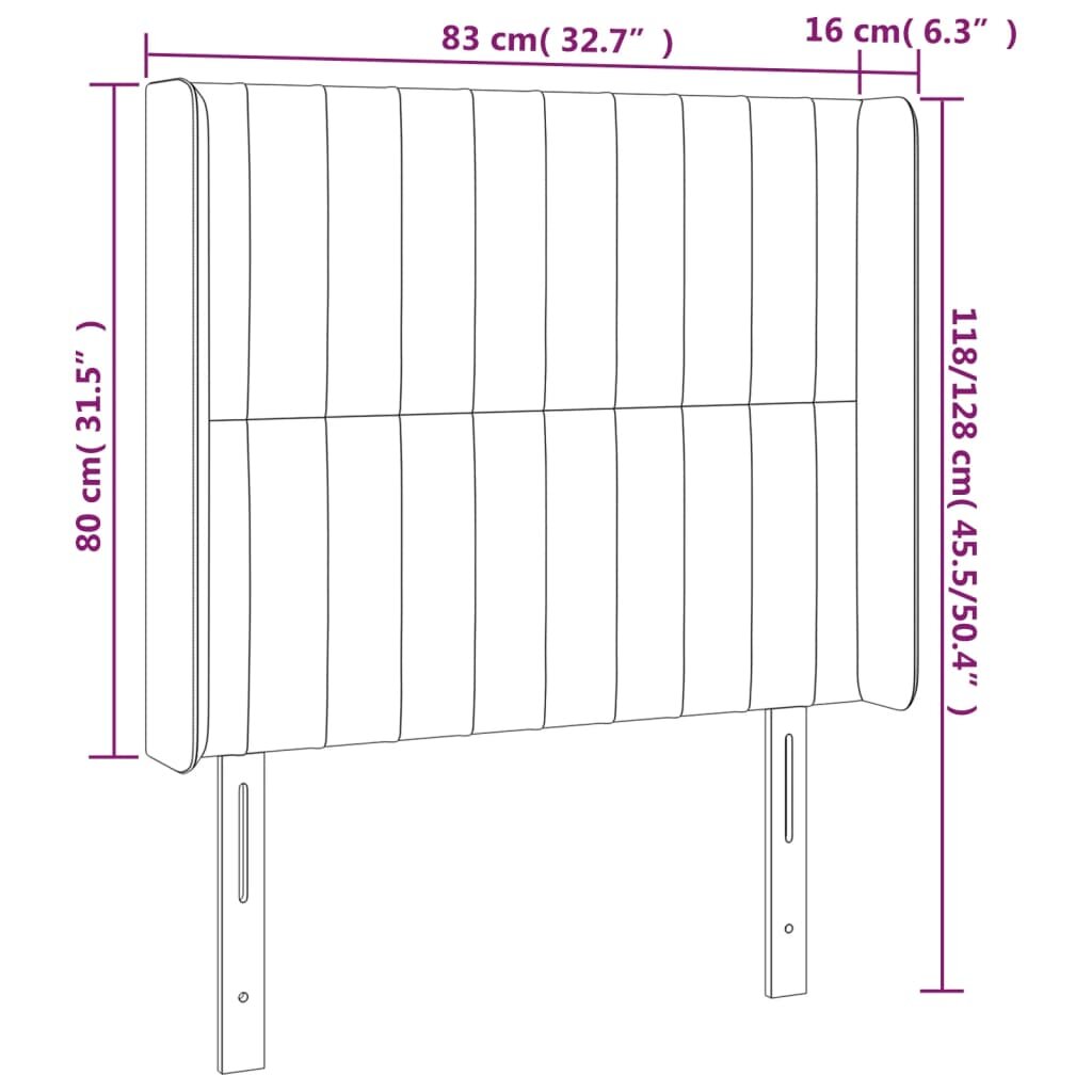 Galvūgalis su led, tamsiai mėlynas, 83x16x118/128cm цена и информация | Lovos | pigu.lt