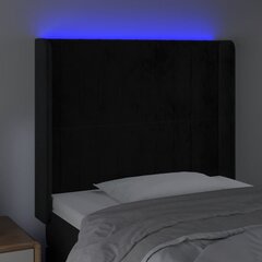 Изголовье со светодиодом, черное, 93x16x118/128 см цена и информация | Кровати | pigu.lt