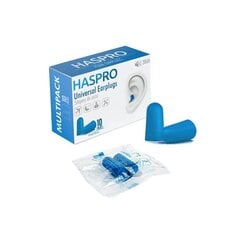 Haspro minkšti ausų kamštukai, 10 porų (38dB), mėlyni цена и информация | Защита для лица и головы | pigu.lt