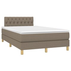 Кровать с пружинами/матрас/LED, серо-коричневая, 120x200 см, ткань цена и информация | Кровати | pigu.lt