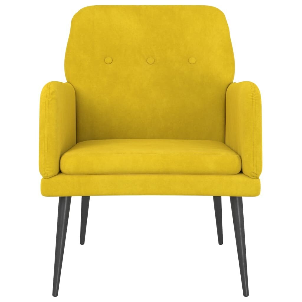 Krėslas vidaXL, Aksomas, 62x79x79cm, geltona kaina ir informacija | Svetainės foteliai | pigu.lt
