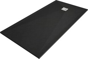 Stačiakampis dušo padėklas Mexen Stone+ su sifonu, Black, 180x70,80,90,100 cm kaina ir informacija | Dušo padėklai | pigu.lt