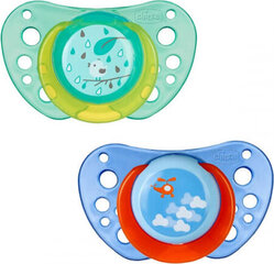 Čiulptukai Chicco Physio Air Rubber Pacifier Blue 12 mėn+, 2 vnt цена и информация | Пустышки | pigu.lt