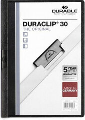 Папка-портфолио Durable DURACLIP 30 A4, чёрная, A4, 25 шт. цена и информация | Канцелярские товары | pigu.lt