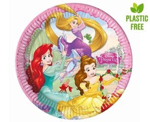 Vienkartinės popierinės lėkštės Disney Princesė svajoja 23 cm, 8 vnt kaina ir informacija | Vienkartiniai indai šventėms | pigu.lt