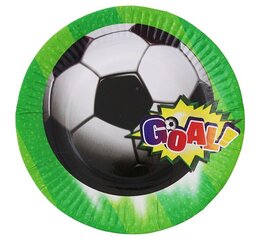 Popierinės lėkštės Futbolas 18 cm, 6 vnt kaina ir informacija | Vienkartiniai indai šventėms | pigu.lt