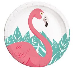 Popierinės lėkštės Flamingo 23 cm, 8 vnt kaina ir informacija | Vienkartiniai indai šventėms | pigu.lt