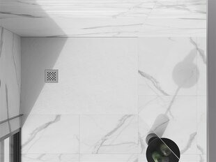 Stačiakampis dušo padėklas Mexen Stone+ su sifonu, White, 120x70,80,90,100 cm kaina ir informacija | Dušo padėklai | pigu.lt