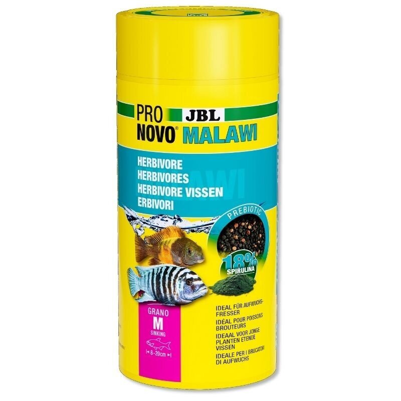 Pašaras žuvims JBL ProNovo Malawi Grano M 1000 ml kaina ir informacija | Maistas žuvims | pigu.lt