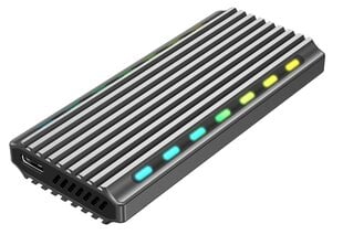 Gembird EE2280-U3C-03 Корпус USB 3.1 для дисков M.2 NVMe, RGB, алюминий цена и информация | Чехлы для внешних жестких дисков | pigu.lt