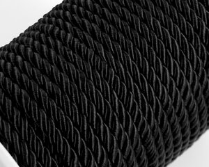 Dekoratyvinė virvelė 3mm juoda (137) 50m kaina ir informacija | Papuošalų gamybai, vėrimui | pigu.lt