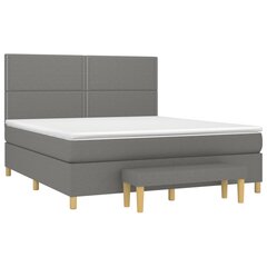Кровать с пружинами/матрасом, темно-серая, 160x200 см, ткань цена и информация | Кровати | pigu.lt
