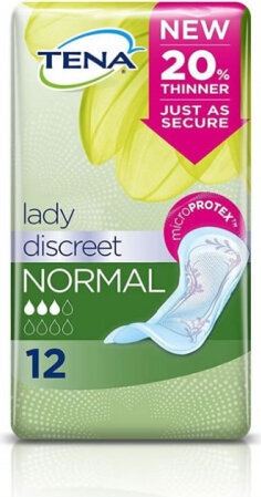 Įklotai Tena Lady Normal Discreet, 12 vnt. kaina ir informacija | Tamponai, higieniniai paketai, įklotai | pigu.lt
