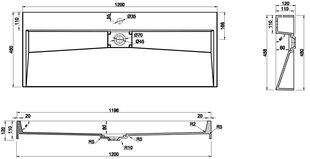 Konglomerato praustuvas Mexen Ava 1/O, 120x46 cm цена и информация | Раковины | pigu.lt