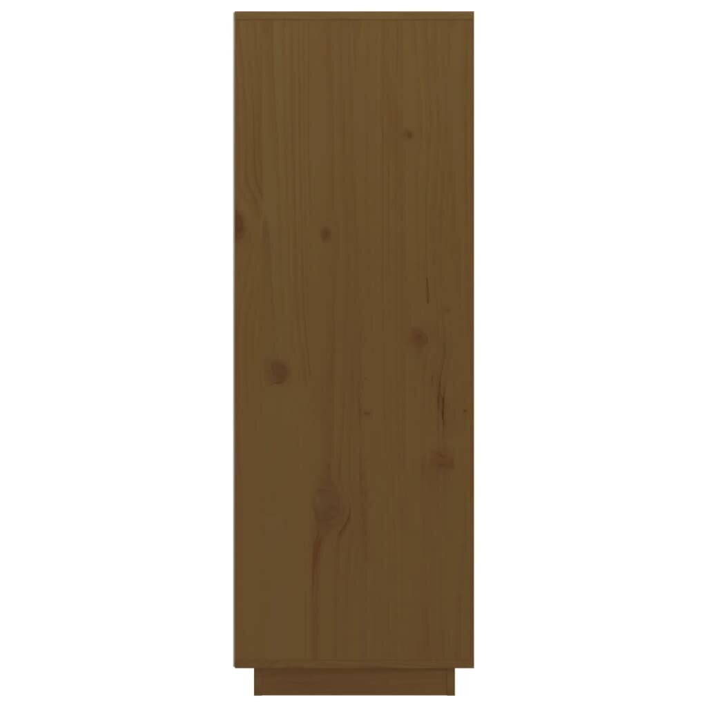 Komoda vidaXL, Pušies medienos masyvas, 60x40x116,5cm, medaus ruda kaina ir informacija | Komodos | pigu.lt